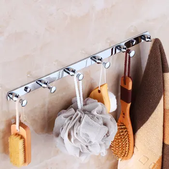 

Robe Hooks Solid Brass Row Hooks Wall Mounted Chrome Clothes Rack Cloth Hook Wall Hook For Bathroom Accessory Key Hanger Useful