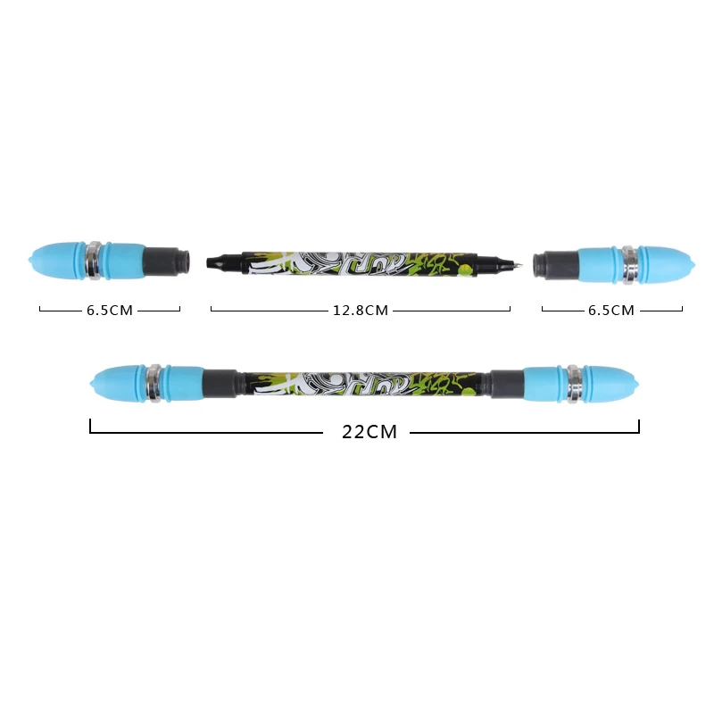 Super Cool Spinning Pen Rotating Gaming Ballpoint Pen Non Slip Coated Spin Rolling Blue Ink Refill Matting Finger Playing Pe