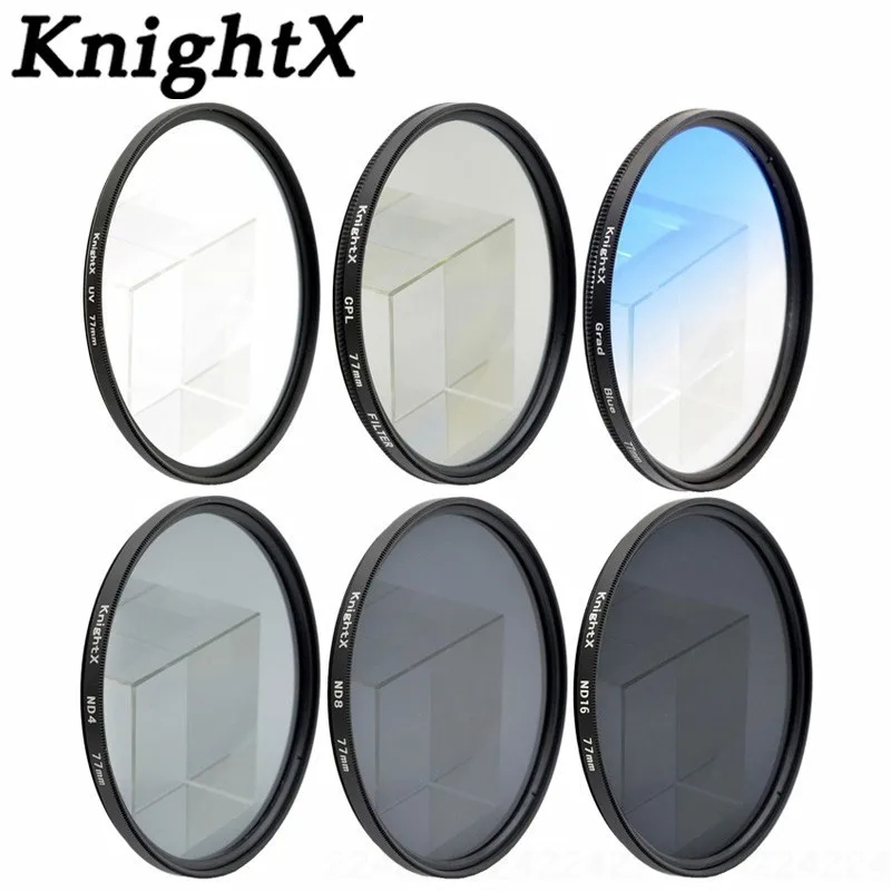Фильтр для объектива KnightX 49 52 мм 58 67 72 77 градиентный фильтр голубого неба UV MC FLD