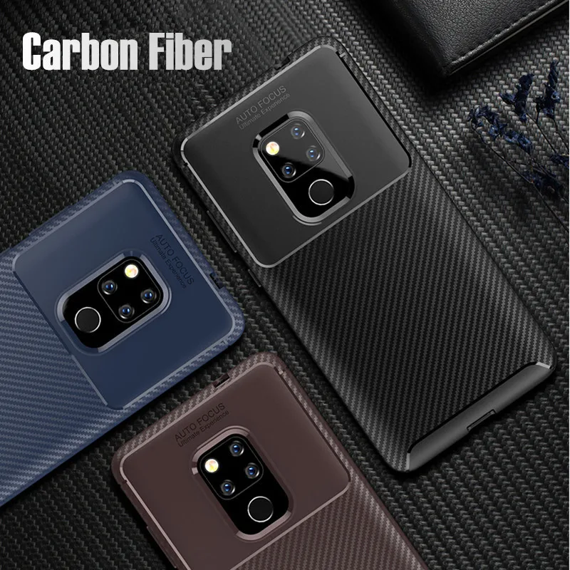 Shockproof carbon fiber soft case for Huawei Mate 20 Pro phone huawei p10 p20 lite p30 pro mate 10 silicone cover coque |