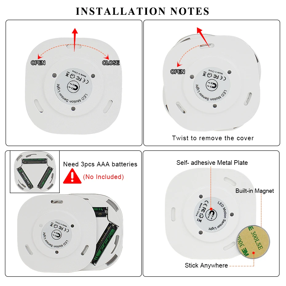 Generic LED Night Light 10 LEDs Motion Sensor Light Use AAA Battery