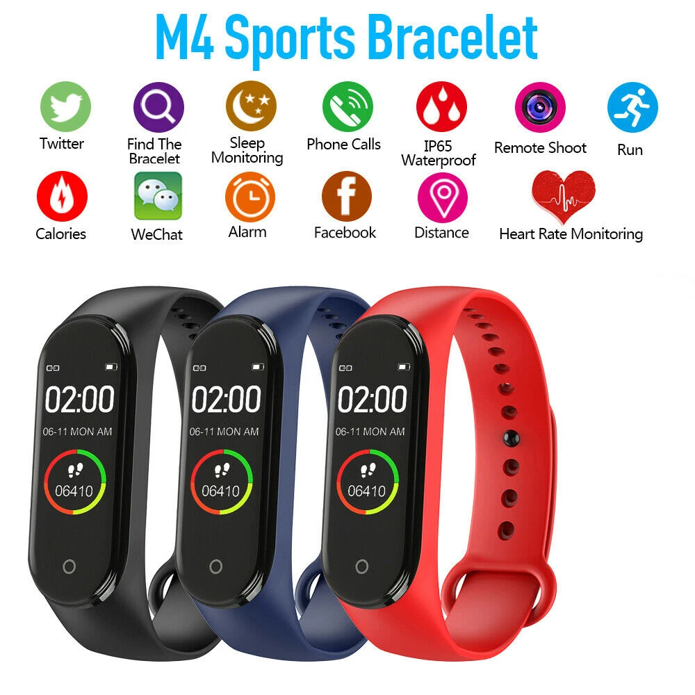 

M4 Smart Fashion Sport Fitness Tracker Running Walk Bracelet Calories Waterproof IP67 Smart Band Monitor Watch For IOS Android