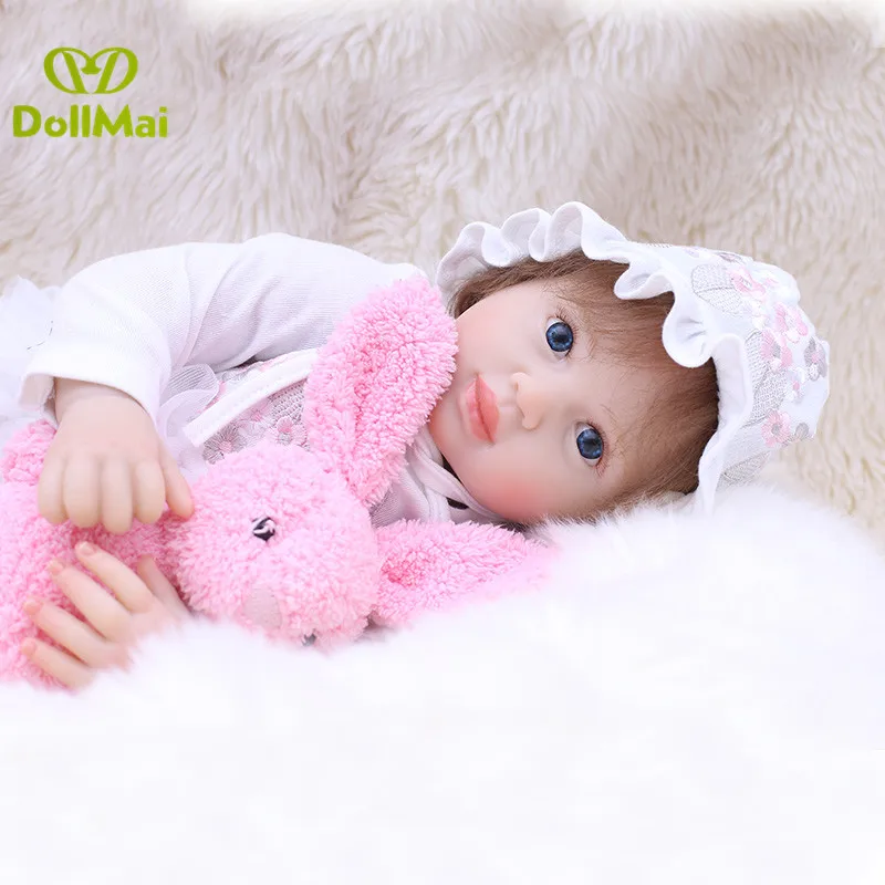 Кукла bebe 20 дюймов reborn мягкая ткань силиконовая Babes фиолетовый комплект одежды