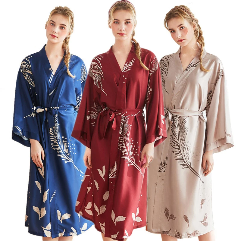 

Fashion Lady Summer Mini Robe Chinese Women's Silk Rayon Bath Gown Short Yukata Nightgown Sleepshirts Pijama Mujer One Size