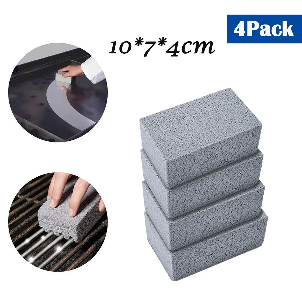 

4PC Stone Cleaner Non Slip Handheld Odorless Grilling Ecological Cleaning Bricks Grill Brick Griddle/Grill BBQ Barbecue Scraper