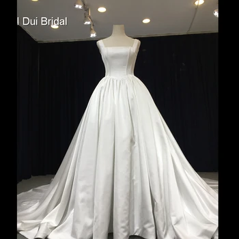 

Vintage Satin Wedding Dress Ball Gown High Quality Bridal Gown