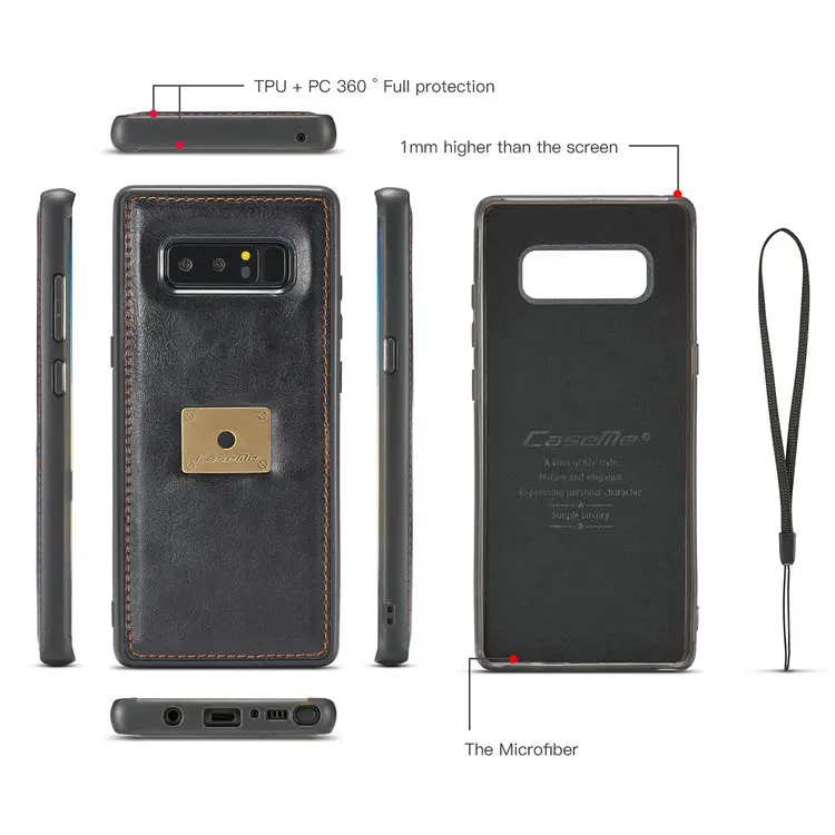 Чехол Me для samsung Galaxy Note 8 9 S8 S9 S10 Plus E чехол из натуральной кожи многофункциональный съемный магнит кошелек сумка для телефона