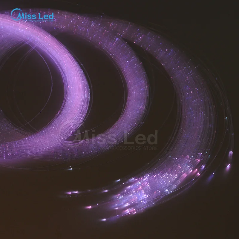 

Wholesale 2700m/roll 0.75mm Diameter Sparkle Flash point PMMA LED Fiber Optic Cable End Glow For Decoration Lighting