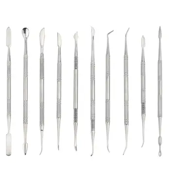

10pcs Stainless Steel Wax Carvers Spatula Pick Set Clay Pottery Sculpture Tools