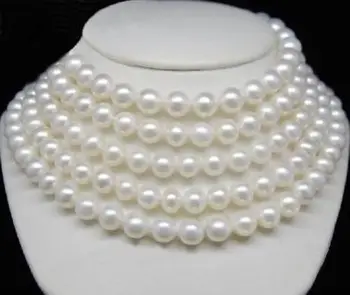 

FREE SHIPPING>@@> N2500 REAL 9-10MM WHITE SOUTH SEA PEARL NECKLACE 85"