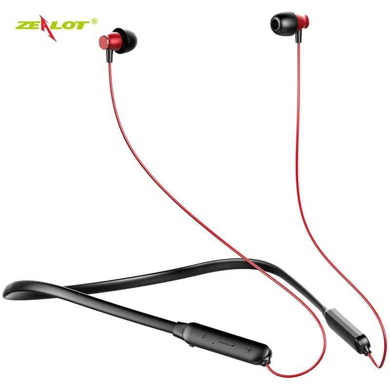 Zealot H15 спортивные bluetooth-наушники с шейным ремешком, беспроводные стерео наушники IPX5 с защитой от пота, bluetooth-гарнитура для телефонов, наушники aptx - Цвет: Black Red