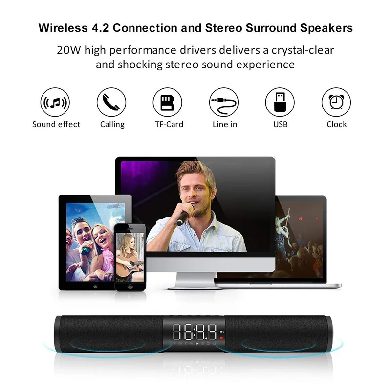 Звуковая панель с сабвуфером звуковая Bluetooth проводными и беспроводными