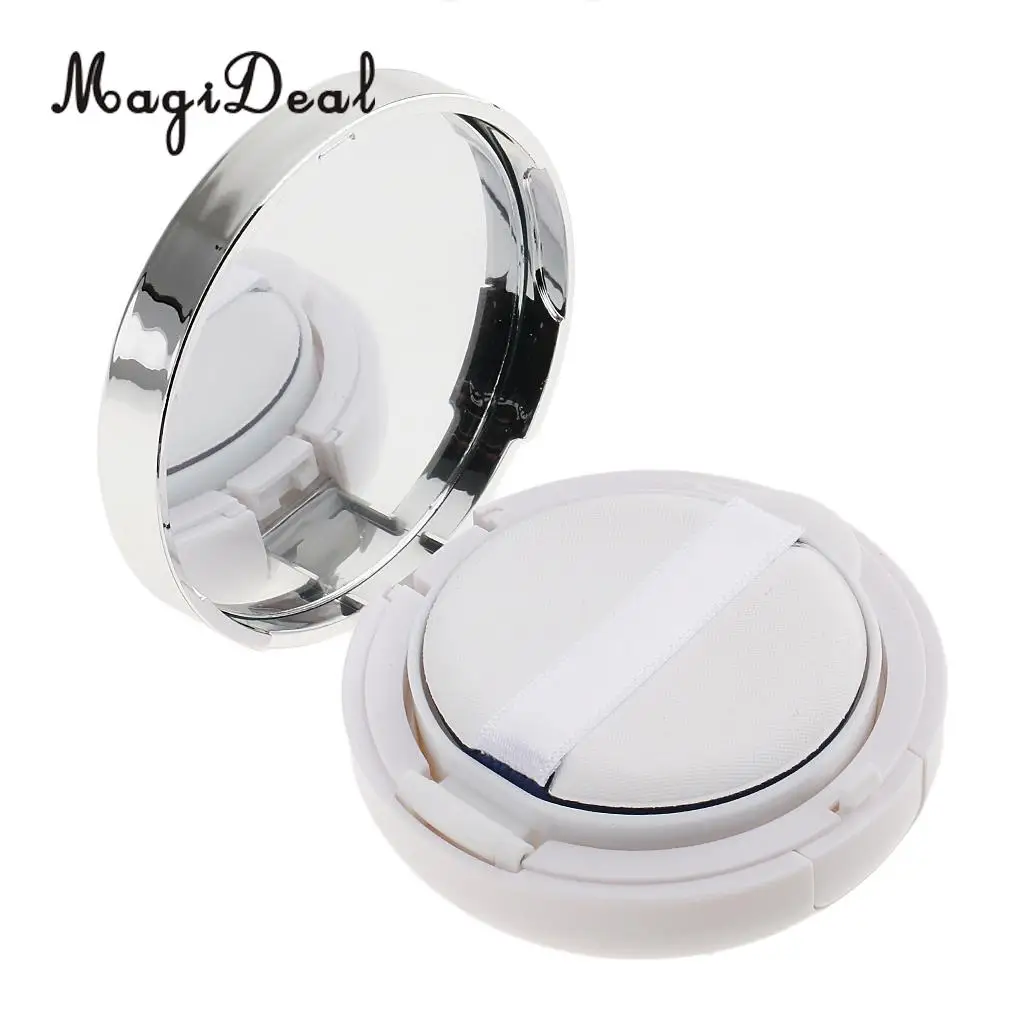2x Empty Luxurious Make-up Powder Container Air Cushion Case with Puff and Extra Inner Container Foundation BB Cream Box