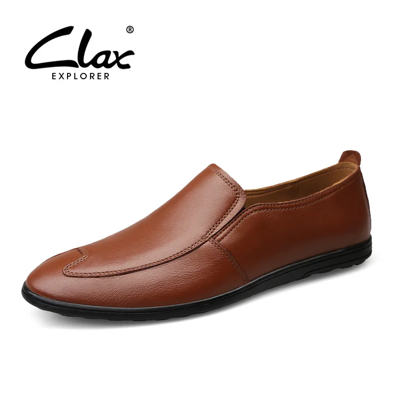 

CLAX Mans Moccasins Genuine Leather 2019 Summer Mens Shoes Loafers Slip on Male Boat Shoe Soft Breathable