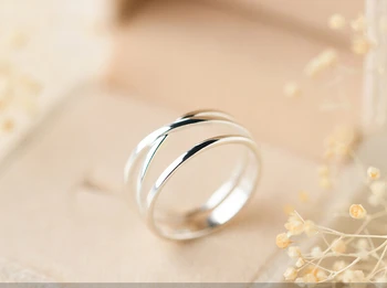 

Wholesale 925 Sterling Silver Wave Cross Line Wrap Ring for Women Size 5~8 A3827