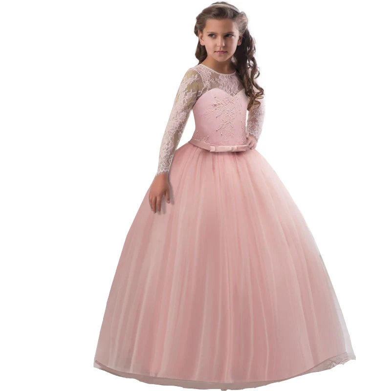 2019 Spring Teenage Long Sleeve Christmas Dress Party Prom Wedding Dress Kids Dresses For Girls Costume Clothes Princess Dress