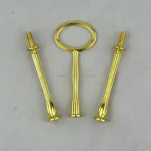 Стиль мини овальный День Рождения украшения 3 яруса торта стенд цвет золото(100 компл