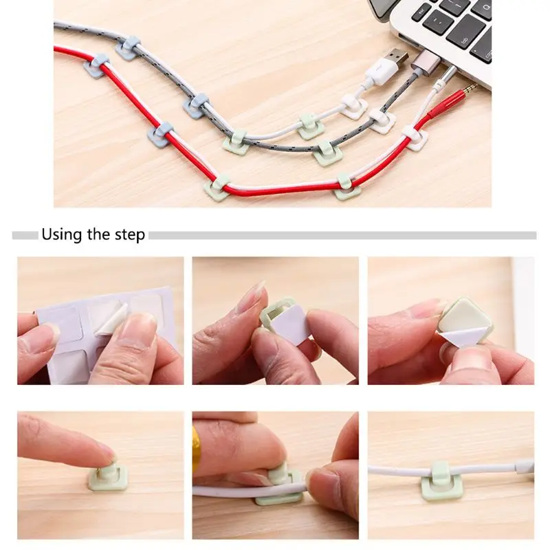 18 шт. самоклеющиеся провода галстук кабельный зажим Автомобильный USB кабель стикер фиксированный Mar28