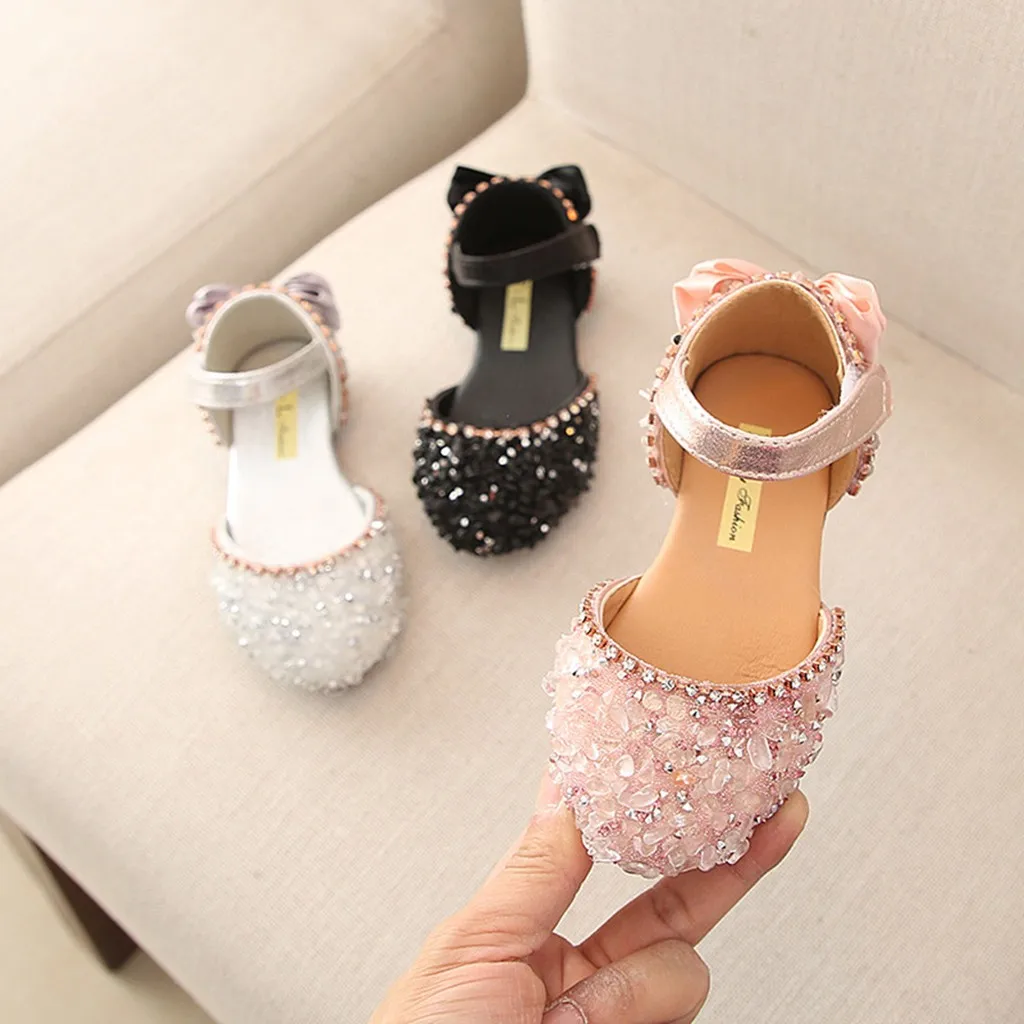 

Children Infant Kids Baby Girls Bowknot Crystal Princess girls summer children's sandals Casual Shoes #3