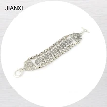 JIANXI Монета браслет турецкие серебряные ювелирные изделия очаровательные модные спортивные богемные браслеты для женщин дружба браслеты в племенном стиле