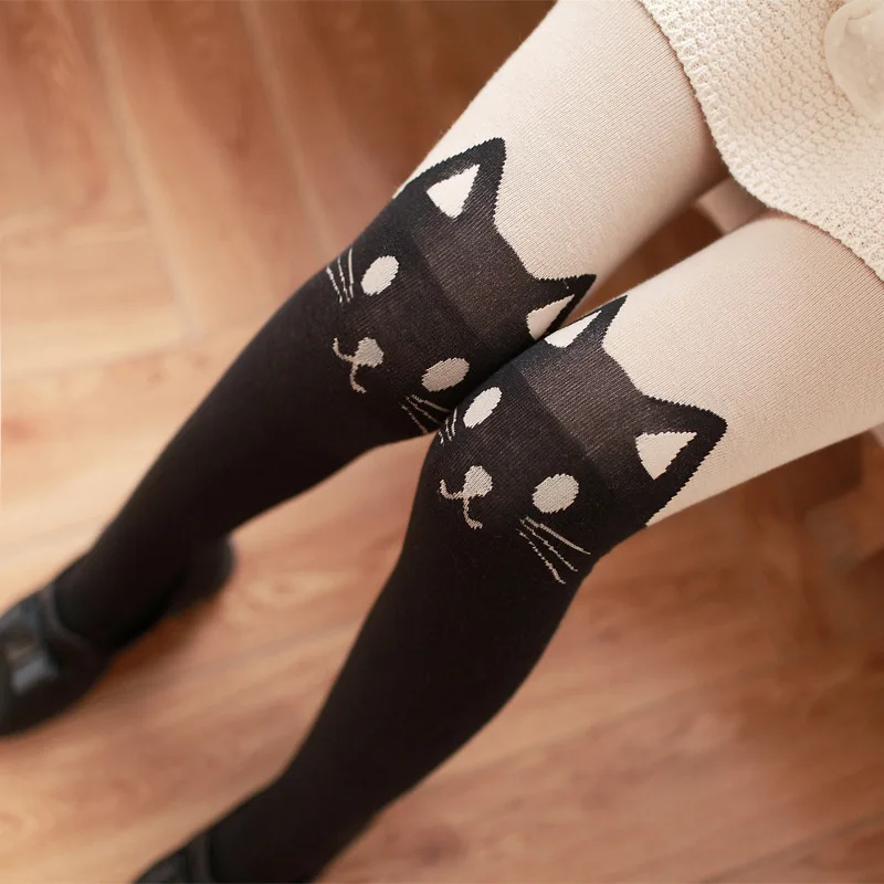 

Neelamvar new 2019 autumn winter women lovely coton tights fashion cute cat stockings warm tights girl's cartoon pantyhose