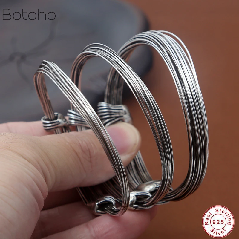 Vintage Thai Silver Cable Wire Bracelets For Men And Women Vintage Thai Silver Cable Wire