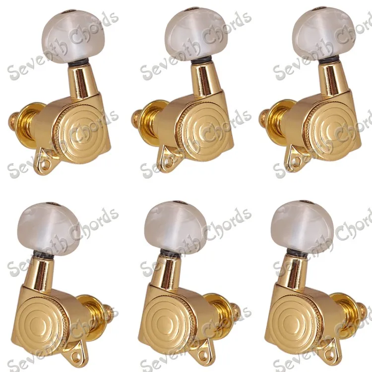 White pearl small oval handle retro acoustic and electric guitar tuning