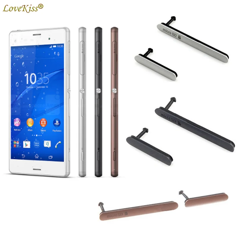 

L55T Micro SD SIM Card USB Charging Port Slot Dust Cover For Sony Xperia Z3 Dual D6603 D6653 D6633 D6683 Dust Plug Case Bumper
