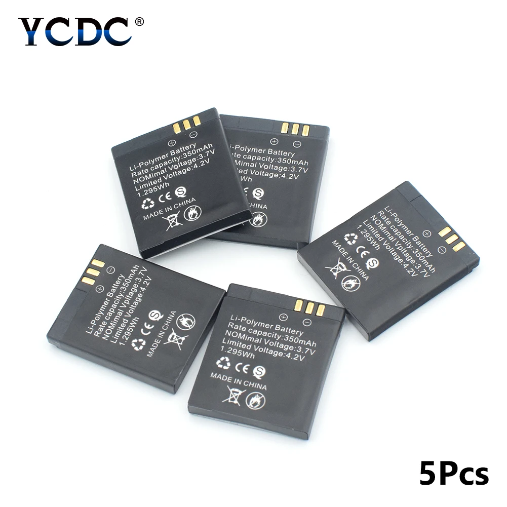 Promotion New 5pcs 350mAh 3.7V Rechargeable Lithium Polymer Li-polymer Battery GT08 Smart Watch Battery Replacement
