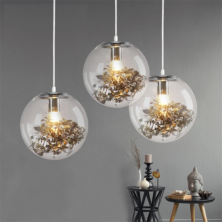 Us 73 98 21 Off Modern Glass Led Chandelier Lighting Restaurant Study Bedroom Pendant Lamps Lights Personality Art Ball Fish Tank Hanging Lamps In
