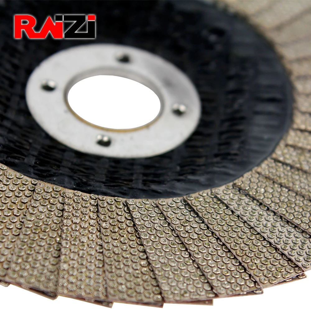 Raizi 4,5 inch Flap Cup Grinding Wheel Grit 60 Electroplated Diamond Disc For Concrete Stone