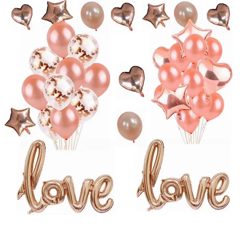 

Wedding Foil Balloon Round Confetti Ballon Heart Helium Balloons Birthday Party Decorations Adult Kids Event Party Baloon Baloes