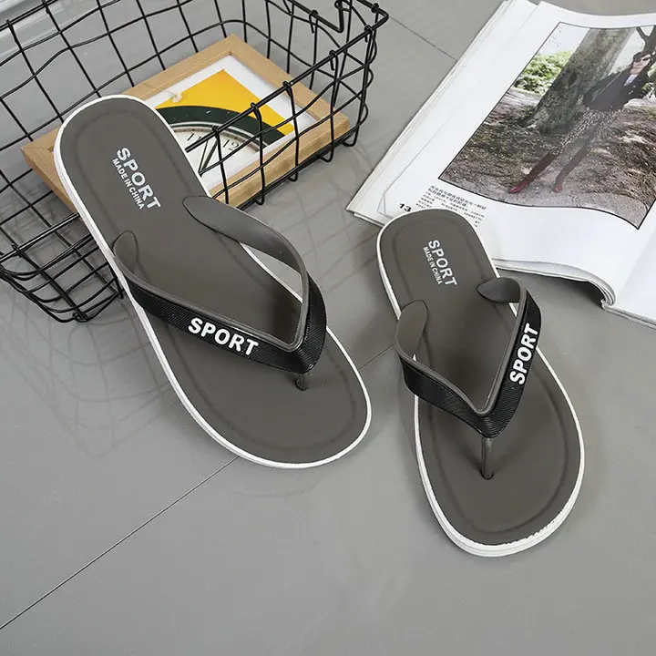 Flip-flops Beach Slim Sandal Shoes For Women Men Thick Sole Comfort Bath Outdoor Summer Proof Slippers (24)