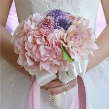 Великолепные красочные диких цветов фиолетовые Искусственные Свадебные букеты Лето Сад Свадебные цветы невесты букеты невесты
