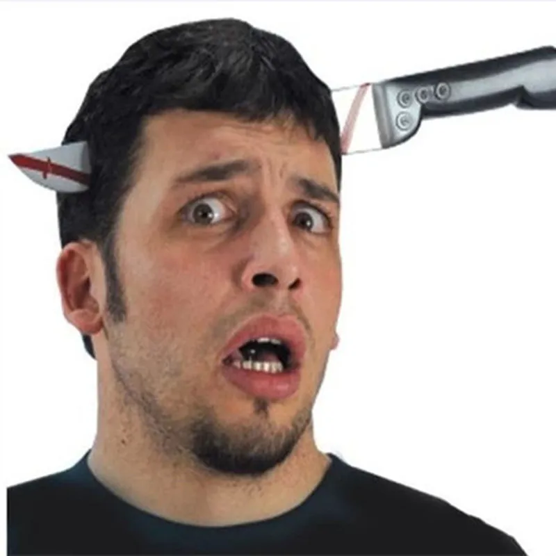 

Halloween Decoration Nail Through Head Scary Bloody Prank Fake Toy Tricky Magic Props April Fools' Day Party Supplies