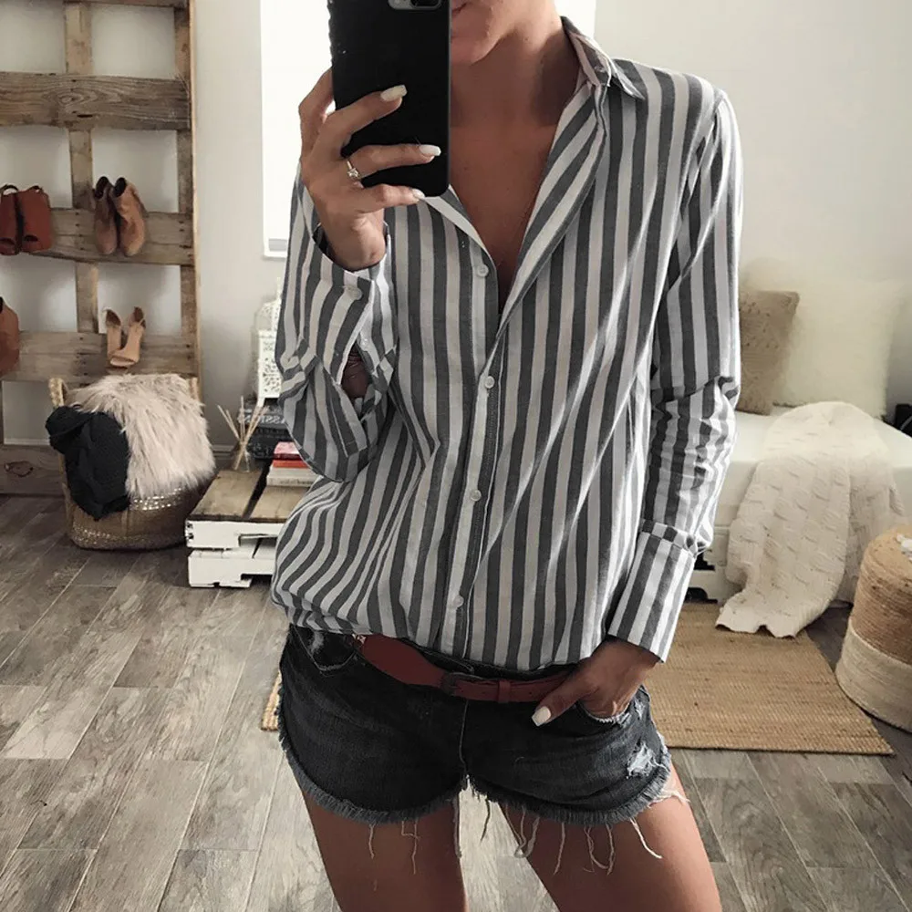 

Womens Floral Printing Loose Casual Long Sleeve Chiffon Shirt Female Summer Tops Business Blouse Blusa Drop Shipping 1M19*