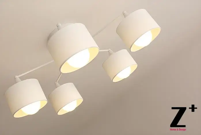 

High Quality Modern 5 lights Ceiling Lamp Korea Design Made of Iron and Linen Free shipping