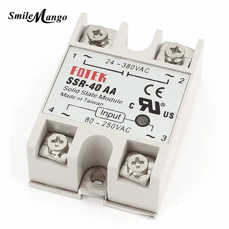 

SSR-40 AA AC-AC Metal Base Solid State Relay Moudle SSR-40AA 40A Output AC 24-380V Good Quality Wholesale Hot Sale Promot