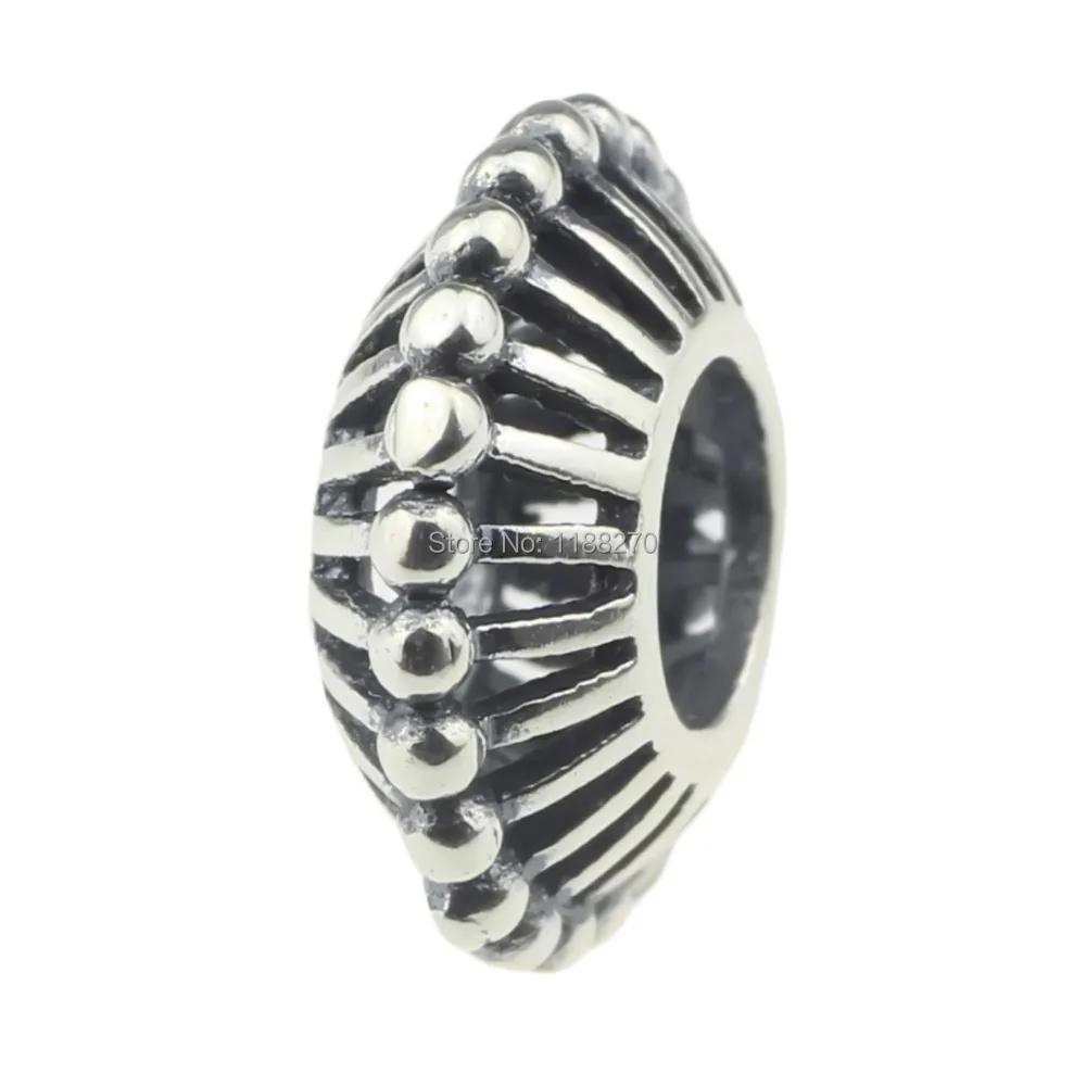 

925 Solid Sterling Silver Sun Glare Bead Charm for 3mm European Charm Bracelet Chain DIY Jewelry Accessory