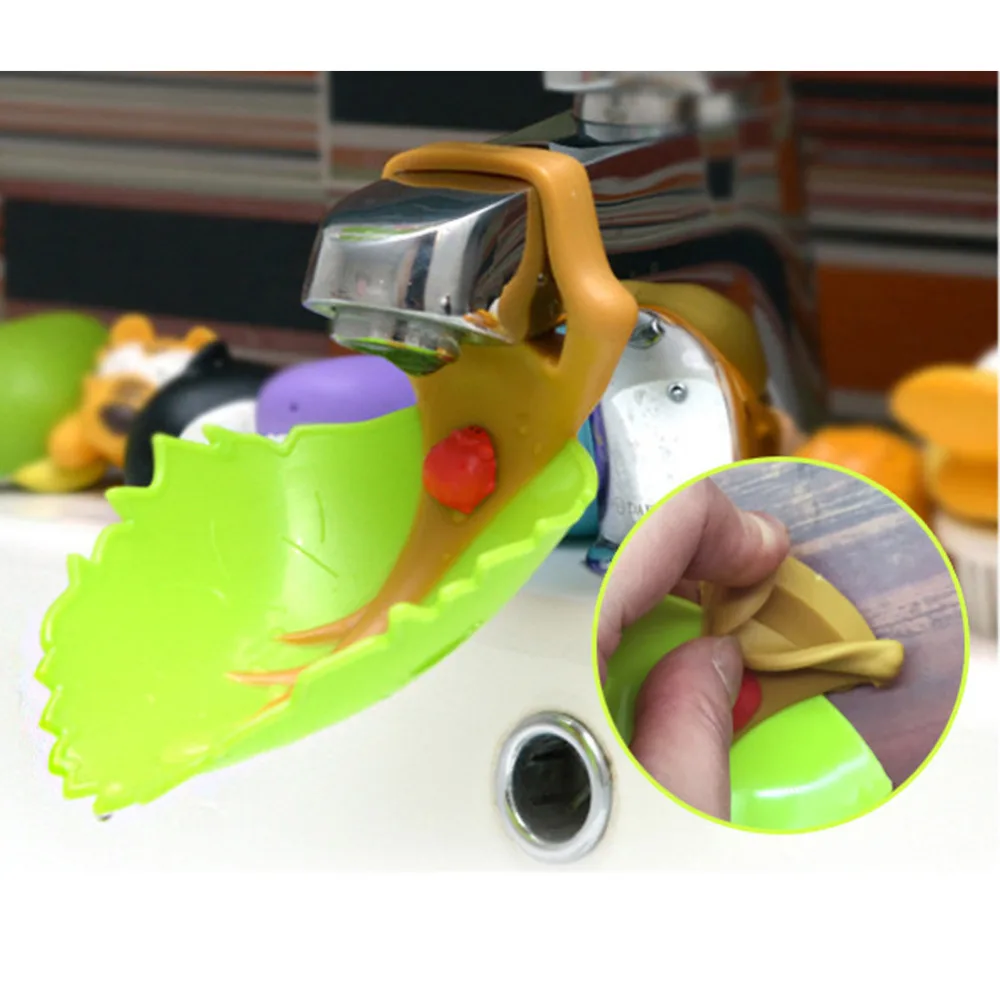 

Kid Leaf Faucet Extender Toddler Kids Water Reach Faucet Rubber Hand Washing Bathroom Accessorie Kitchen