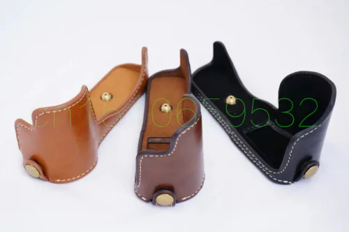 A5000 A5100 Video Camera Bag Base Pu Borse Vintage Mezza Custodia Per Sony A5000 A5100 Fotocamera Marrone/Nero/Caffè