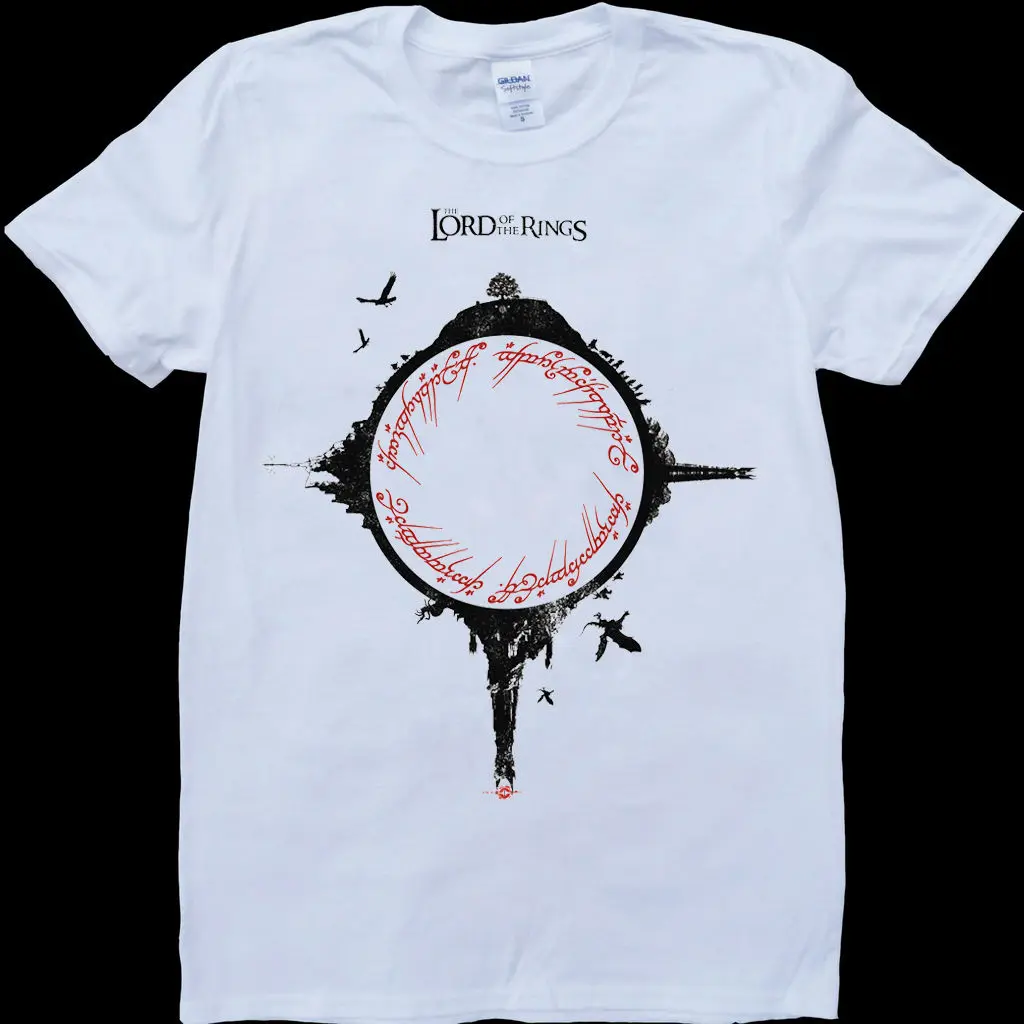 Lord Of The Rings White, Custom Made T Shirt Classic Cotton Men Round