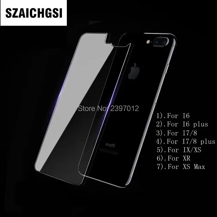 wholesale 200pcs/lot Back Tempered Glass For Apple iPhone 6 7 8 Plus X XS xr xs max Scratch Proof Screen Protector Film | Мобильные