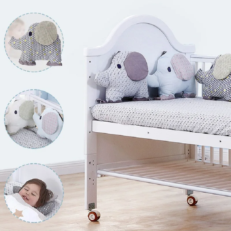  Hot Sale Baby Bed Bumper Crib Cot Elephant Bumper Baby Bed Protector Crib Bumper Newborns Toddler B