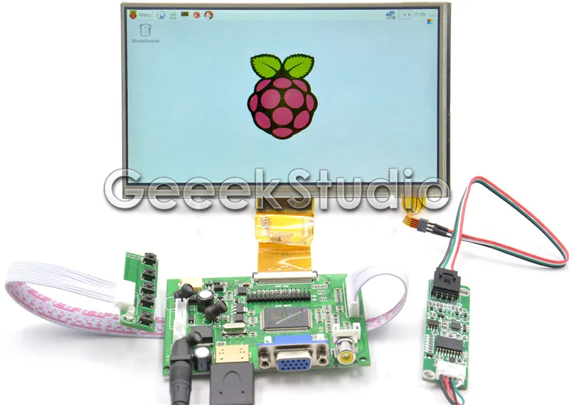 ЖК монитор 52Pi 7 дюймов 1024*600 TFT с резистивным сенсорным экраном + плата драйвера HDMI