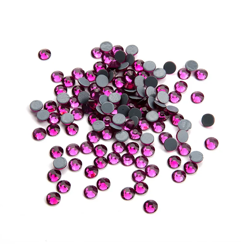 144Pcs Ss20 Hot Fix Rhinestones Flat back Glass Stone Strass Iron On Crystal Fabric Garment hotfix wedding Clothes Shoes Jewelry - Цвет: FUCHSIA