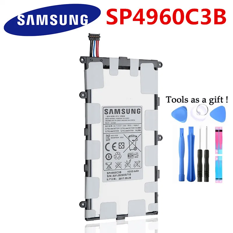 

SAMSUNG SP4960C3B For Samsung GALAXY Tab 7.0 Plus P3110 P3100 P6200 P6210 Original Replacement Tablet Battery 4000mAh