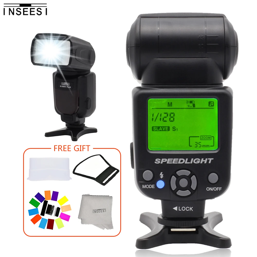 

INSEESI Universal Flash Speedlite LCD Screen 2.9s Recycle Time Manual S1 S2 for Canon Nikon Panasonic Olympus Pentax Camera