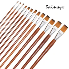 13 шт./компл. ложки с длинной ручкой нейлон волос масло Краски Кисть плоская Форма Краски кисточки художника для масляная Акварельная акриловая живопись