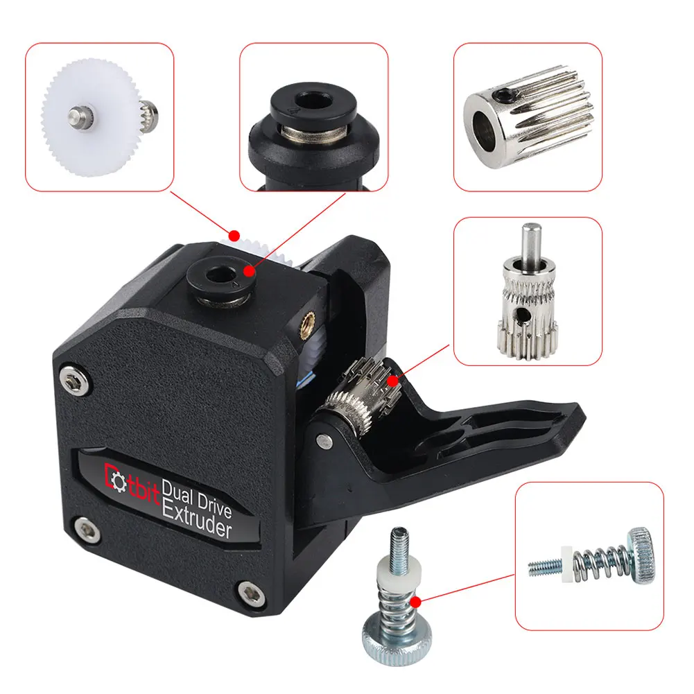 

Double Gears Dual Drive Extrusion BMG Durable Office Cloned Btech Professional Tool Extruder Optimized 3D Printers Parts #5